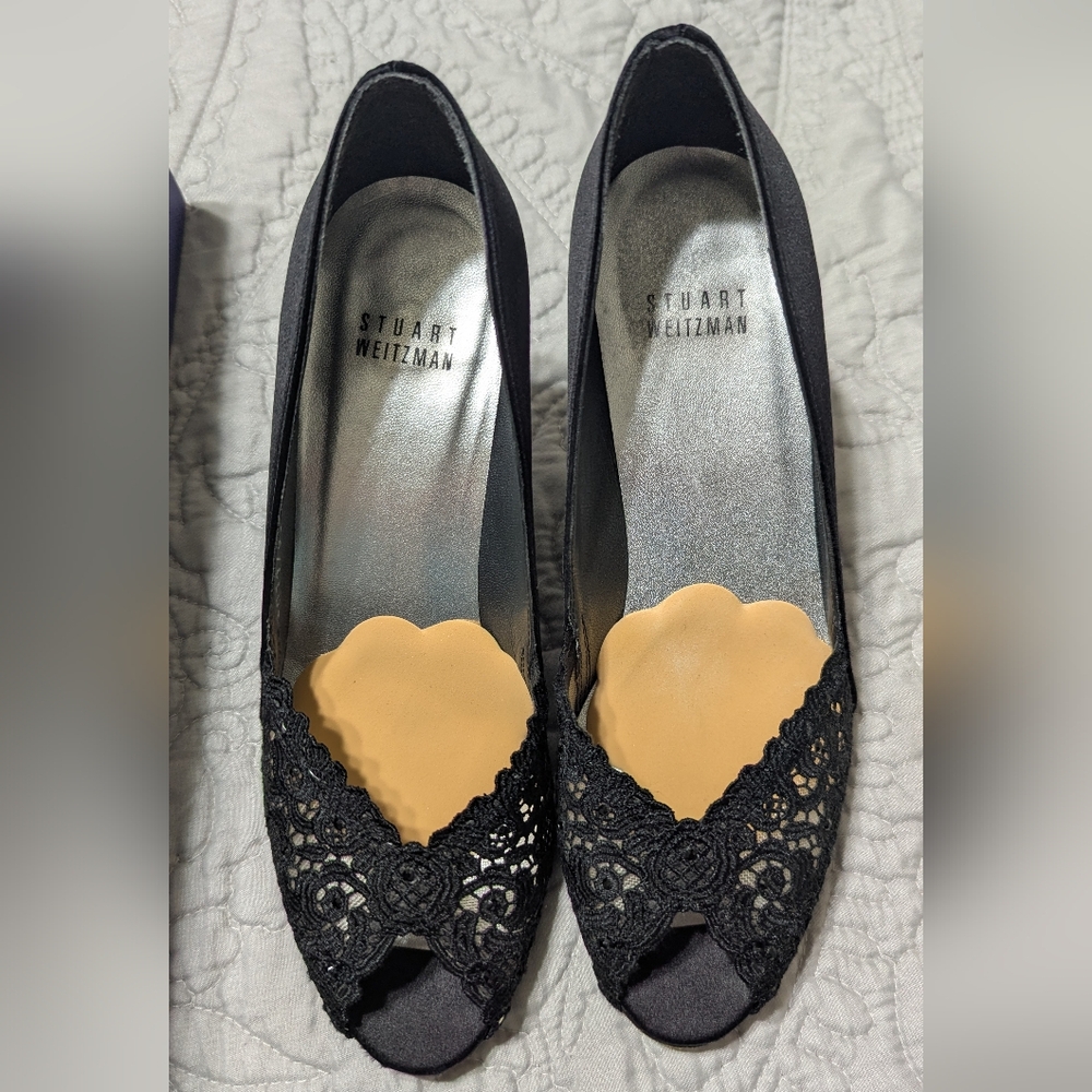 Stuart Weitzman Black Lace Women's Shoes